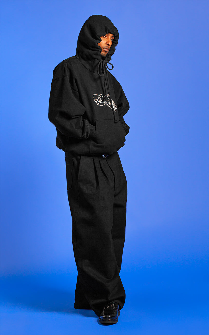 LaFrance Classic Black Stampede Hoodie & Pleated Denim