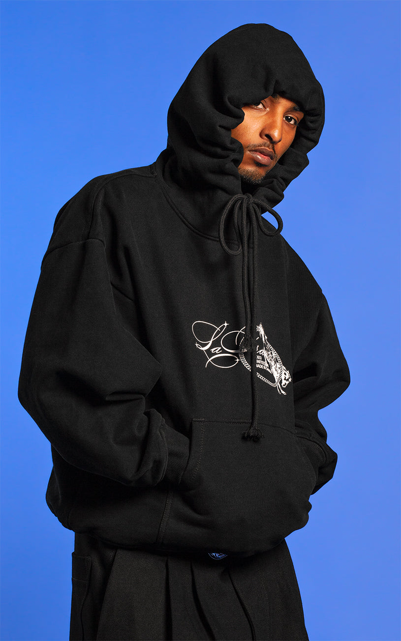 LaFrance Classic Black Stampede Hoodie & Pleated Denim