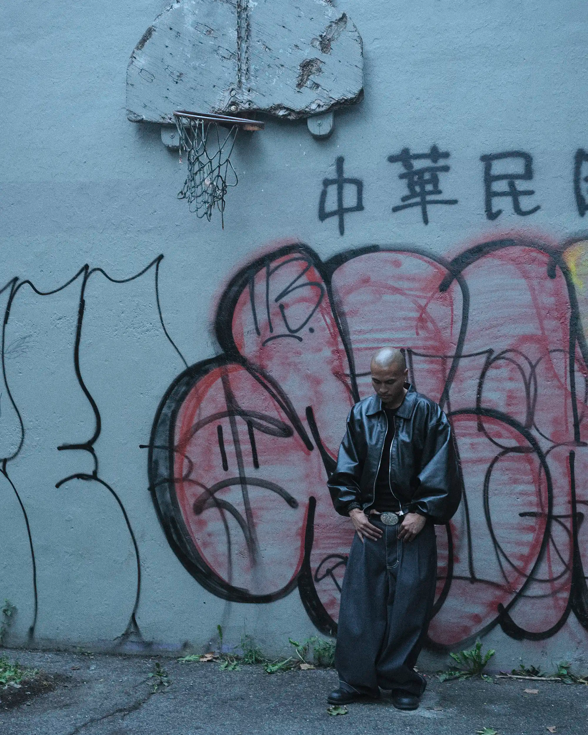 LaFrance Leather Jacket, Tank Top & Pleated Denim